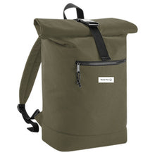 Load image into Gallery viewer, Recycled Rolled-Top Backpack - Military Green
