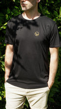 Load image into Gallery viewer, Unisex Organic T-shirt Black - Gold Logo
