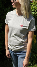 Load image into Gallery viewer, Unisex Organic T-shirt Grey - Red Logo
