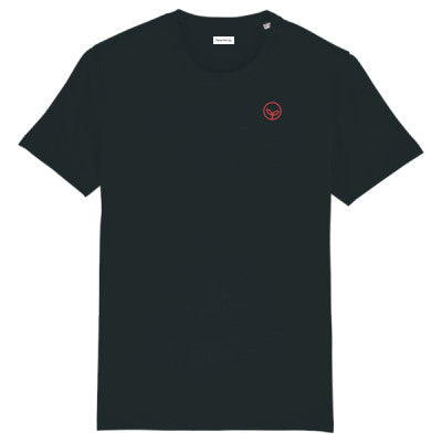 Unisex Organic T-shirt Black - Red Logo