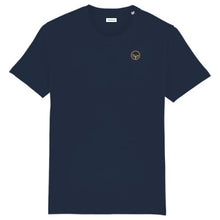 Load image into Gallery viewer, Unisex Organic T-shirt Navy - Gold Logo
