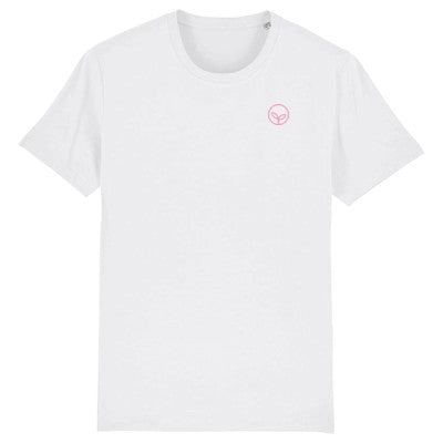 Unisex Organic T-shirt White - Pink Logo