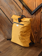 Load image into Gallery viewer, Recycled Rolled-Top Backpack - Mustard
