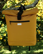 Load image into Gallery viewer, Recycled Rolled-Top Backpack - Mustard
